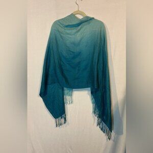 Rachael Rose Blue Gradient Shawl Wrap 68x28 Inch Acrylic